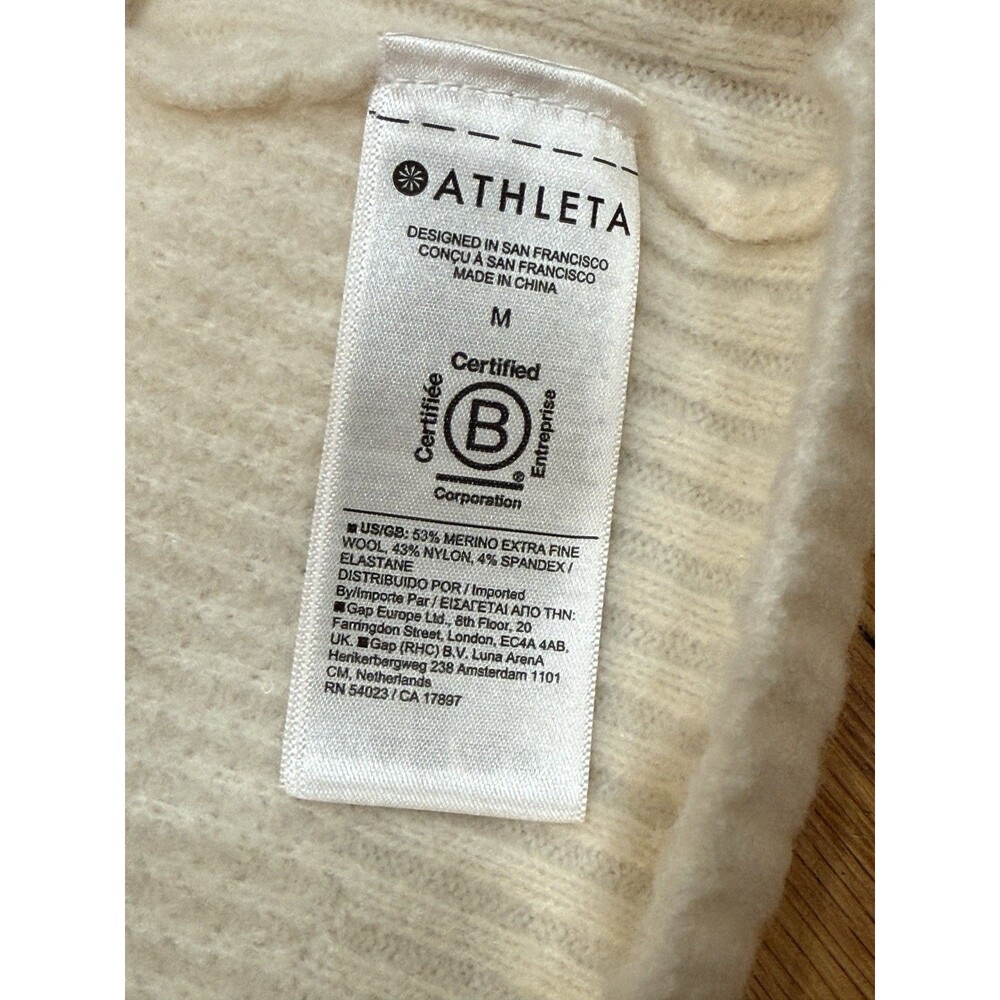 Athleta Womens Layover Cardigan Size M Wool Blend Cream V Neck Cream NEW W TAG - Picture 11 of 16
